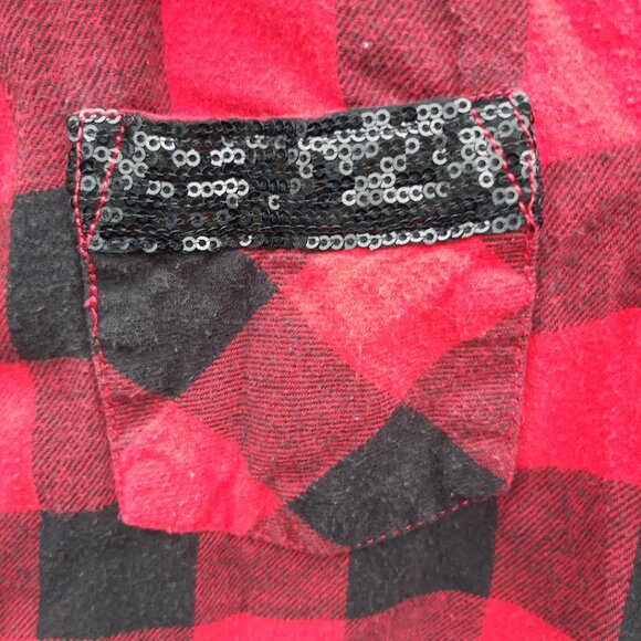 Route 66 Girls' 10/12 Black and Red Plaid Shirt - Picture 2 of 4